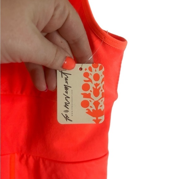 Free People Movement Every Single Time Runsie Neon Coral Romper Sz XS/S NWT - Picture 8 of 16